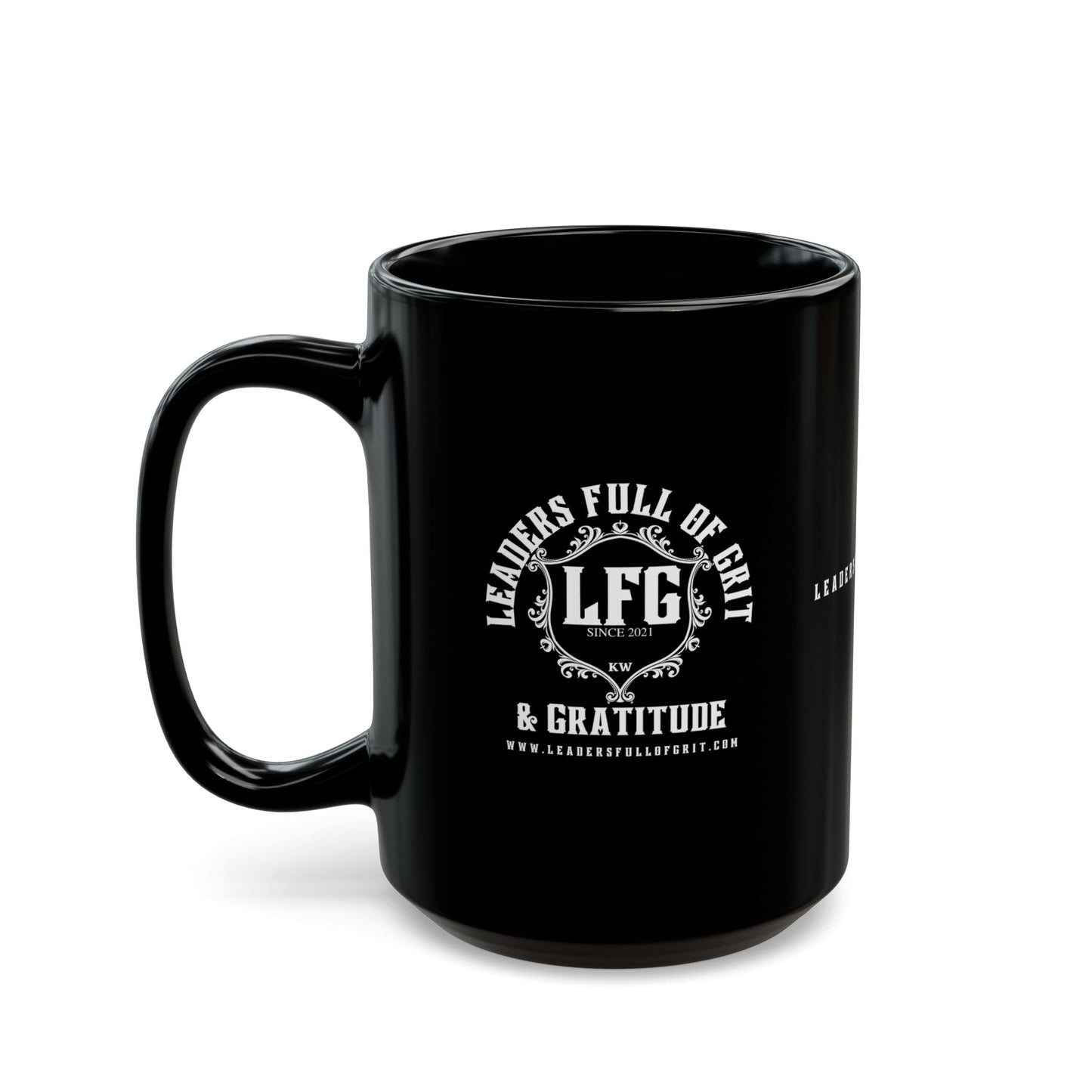 "Leadership Isn't a Title. It's Who You Are." Leaders Full of Grit Black Mug (15oz)