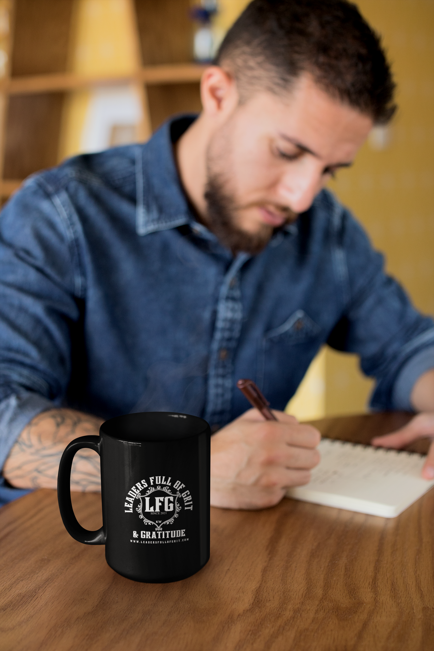 "Leadership Isn't a Title. It's Who You Are." Leaders Full of Grit Black Mug (15oz)